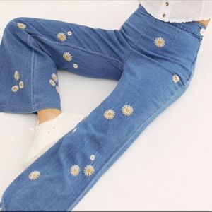 Free People “Dixie” Daisy Wide Leg Jean